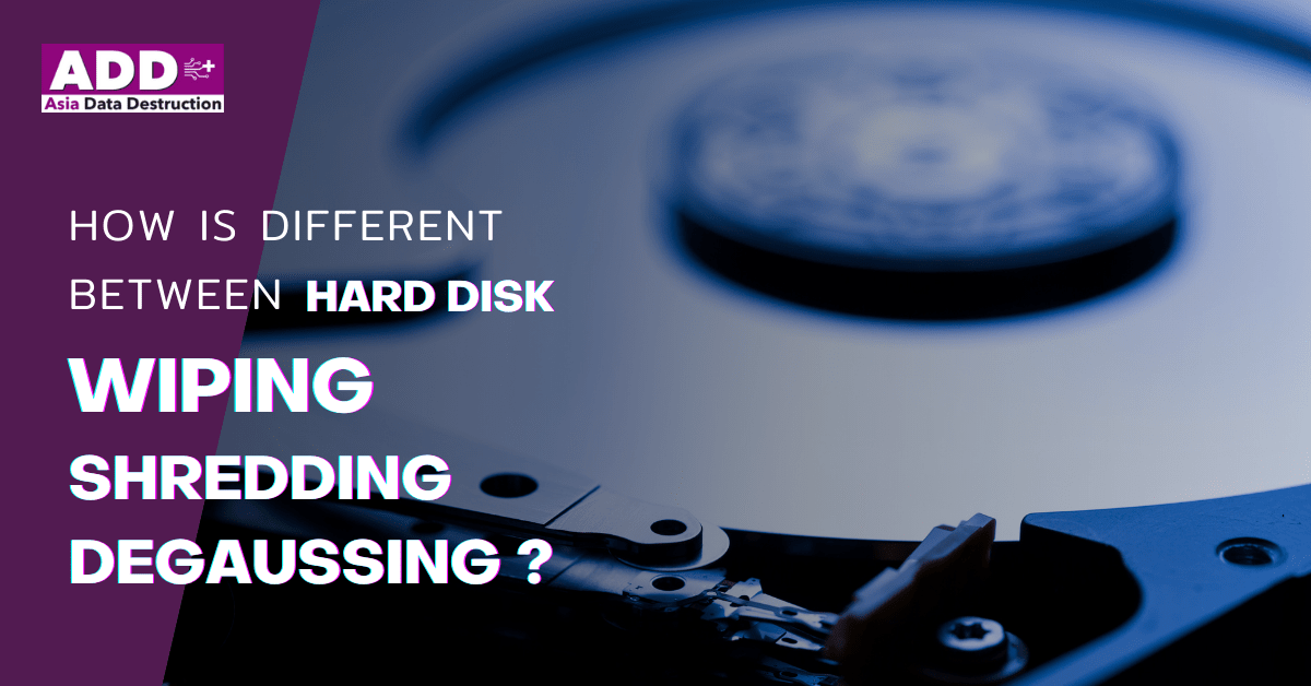 How is different between wiping, shredding and degaussing?